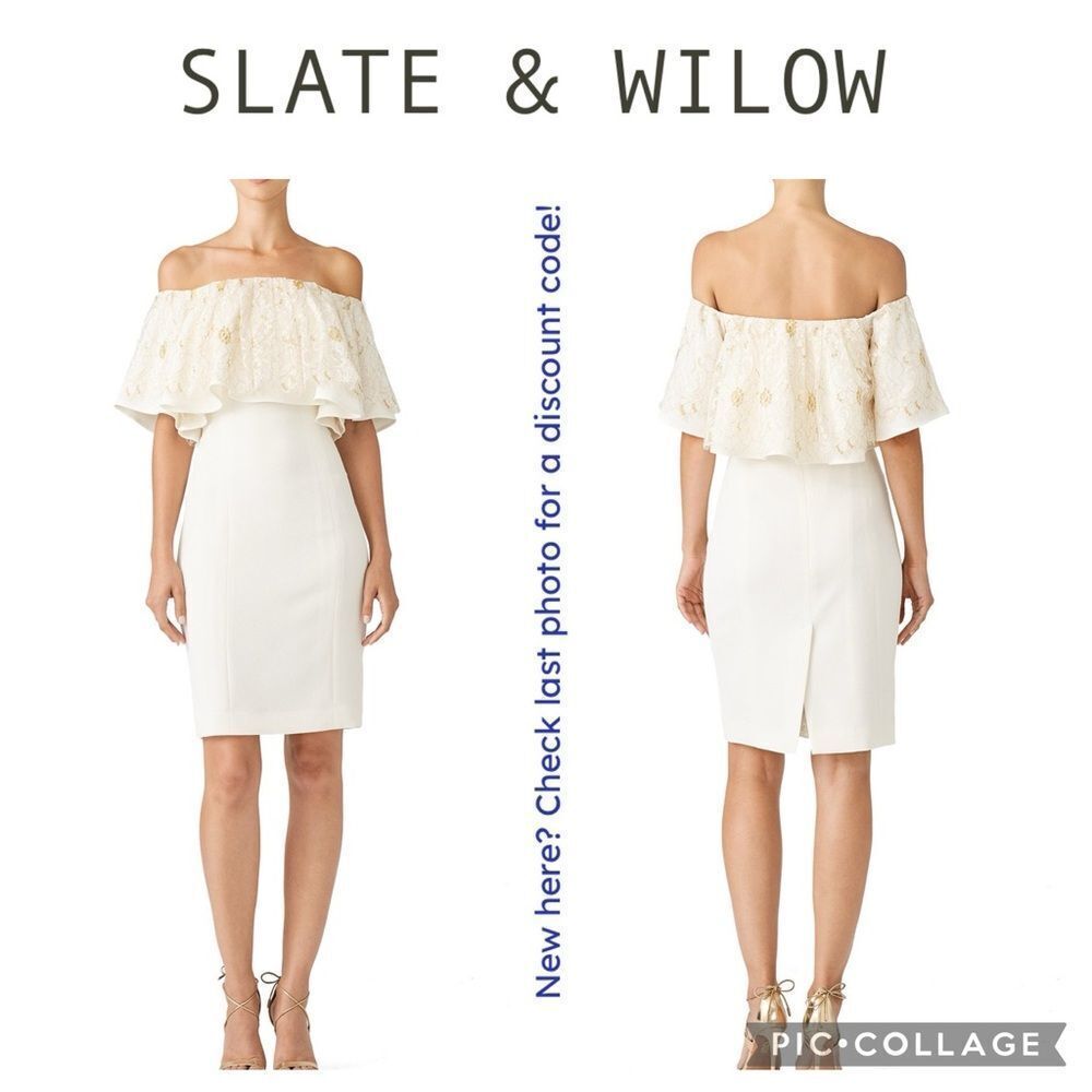 Slate & Willow | Women's‎ Golden Iris Dress in White, Size 0